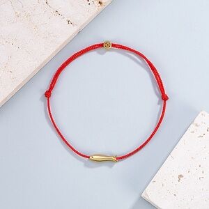 Red and Gold Fish Charm Bracelet